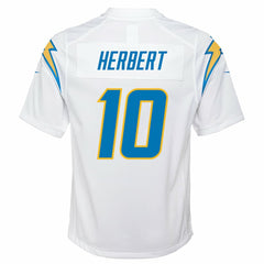 Nike Justin Herbert Los Angeles Chargers Youth Game Jersey White