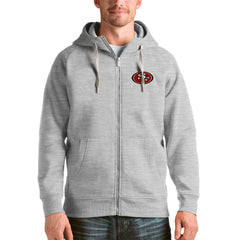 San Francisco 49ers Antigua Victory Full-Zip Hoodie Heather Gray