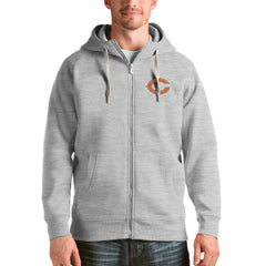 Chicago Bears Antigua Victory Full-Zip Hoodie Heather Gray