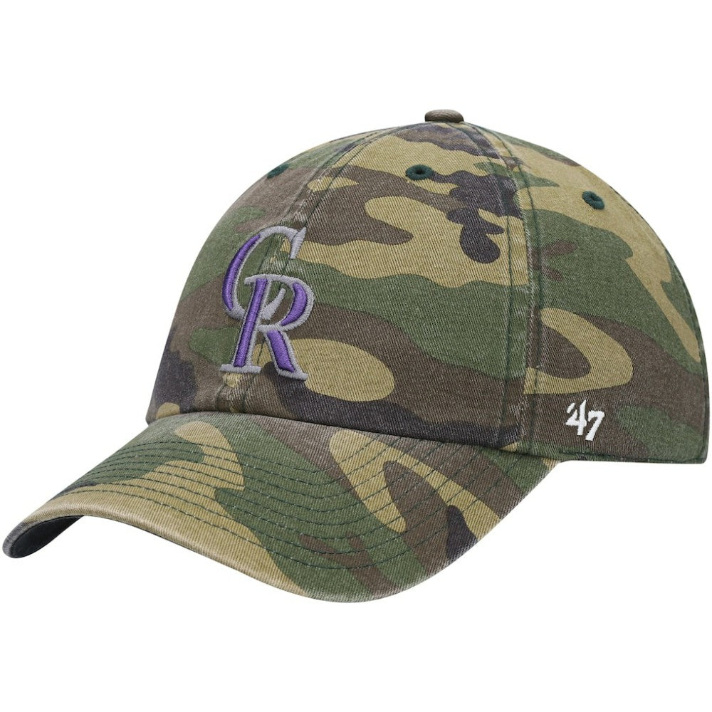 Colorado Rockies '47 Team Clean Up Adjustable Hat - Camo - 47 brand Online