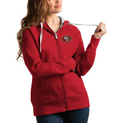 San Francisco 49ers Antigua Women's Victory Full-Zip Hoodie Scarlet