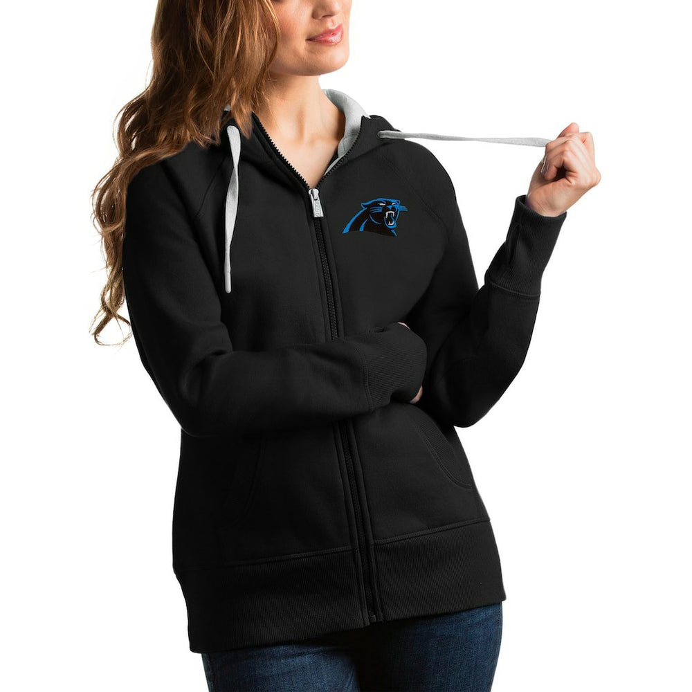 Carolina Panthers Antigua Women's Victory Full-Zip Hoodie Black