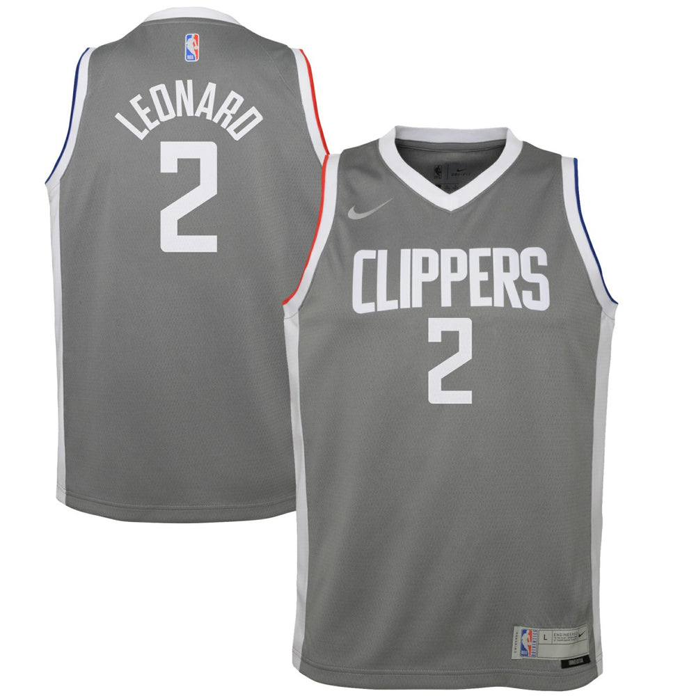 Kawhi Leonard LA Clippers Youth 2020/21 Swingman Player Jersey Gray Earned Edition | Nike outlet