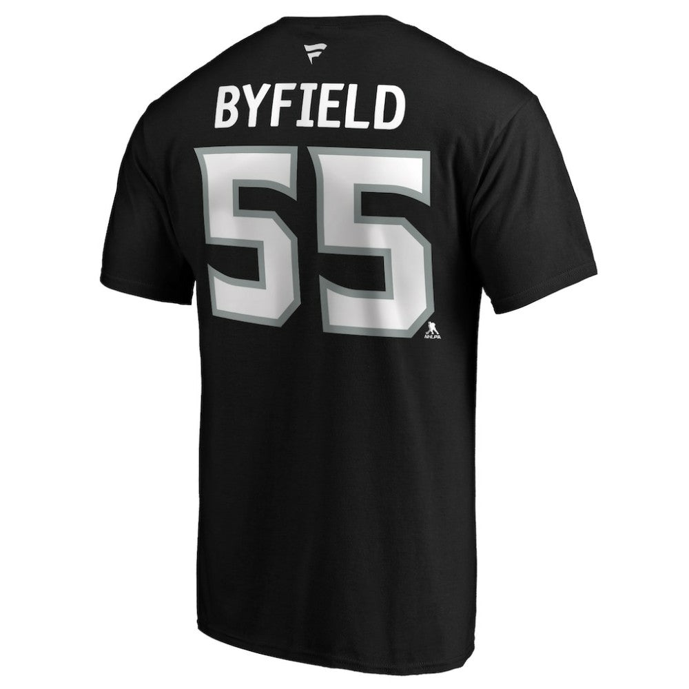 Quinton Byfield Los Angeles Kings Fanatics Authentic Stack Name & Number T-Shirt - Black - NHL 4119285