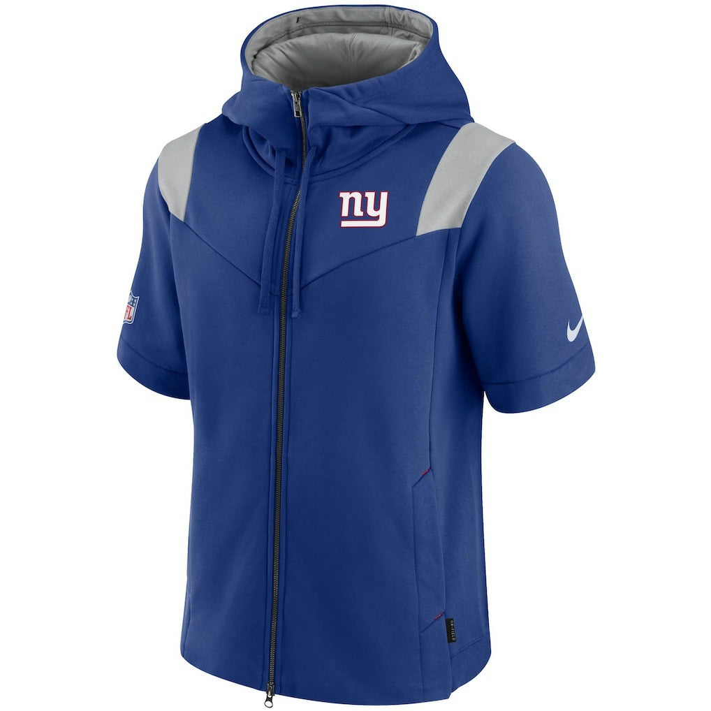 Nike New York Giants Sideline Showout Short Sleeve Full-Zip Hoodie Royal