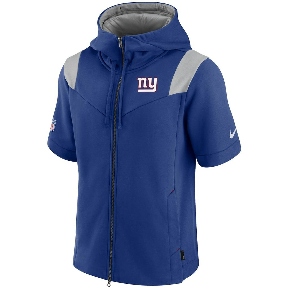 Nike New York Giants Sideline Showout Short Sleeve Full-Zip Hoodie Royal