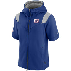 Nike New York Giants Sideline Showout Short Sleeve Full-Zip Hoodie Royal