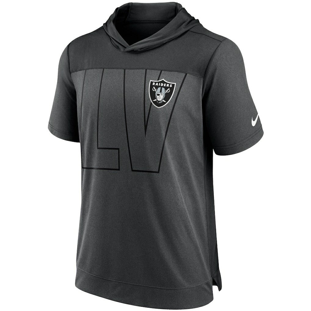 Nike Las Vegas Raiders Performance Hoodie T-Shirt Heathered Charcoal/Black
