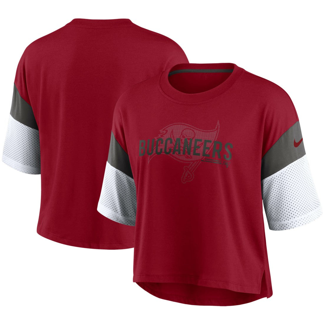 Nike Tampa Bay Buccaneers Women's Nickname Tri-Blend Performance Crop Top Red/White