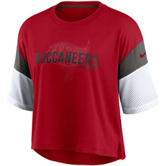 Nike Tampa Bay Buccaneers Women's Nickname Tri-Blend Performance Crop Top Red/White