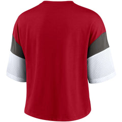 Nike Tampa Bay Buccaneers Women's Nickname Tri-Blend Performance Crop Top Red/White