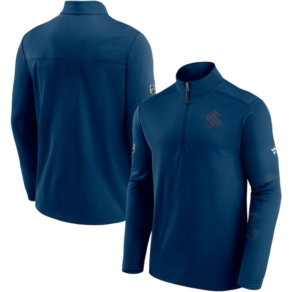 Seattle Kraken Fanatics Authentic Pro Travel and Training Quarter-Zip Jacket - Deep Sea Blue - NHL 4123426