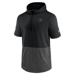 San Jose Sharks Fanatics Authentic Pro Travel and Training Short Sleeve Pullover Hoodie - Black - NHL 4123472