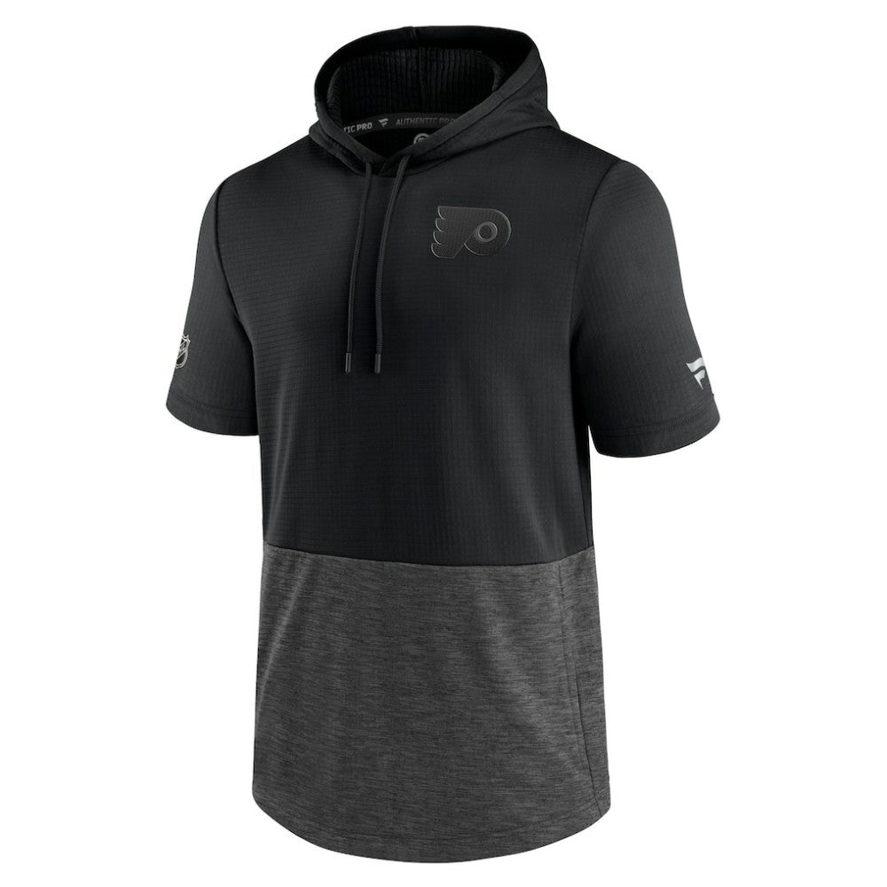 Philadelphia Flyers Fanatics Authentic Pro Travel and Training Short Sleeve Pullover Hoodie - Black - NHL 4123477