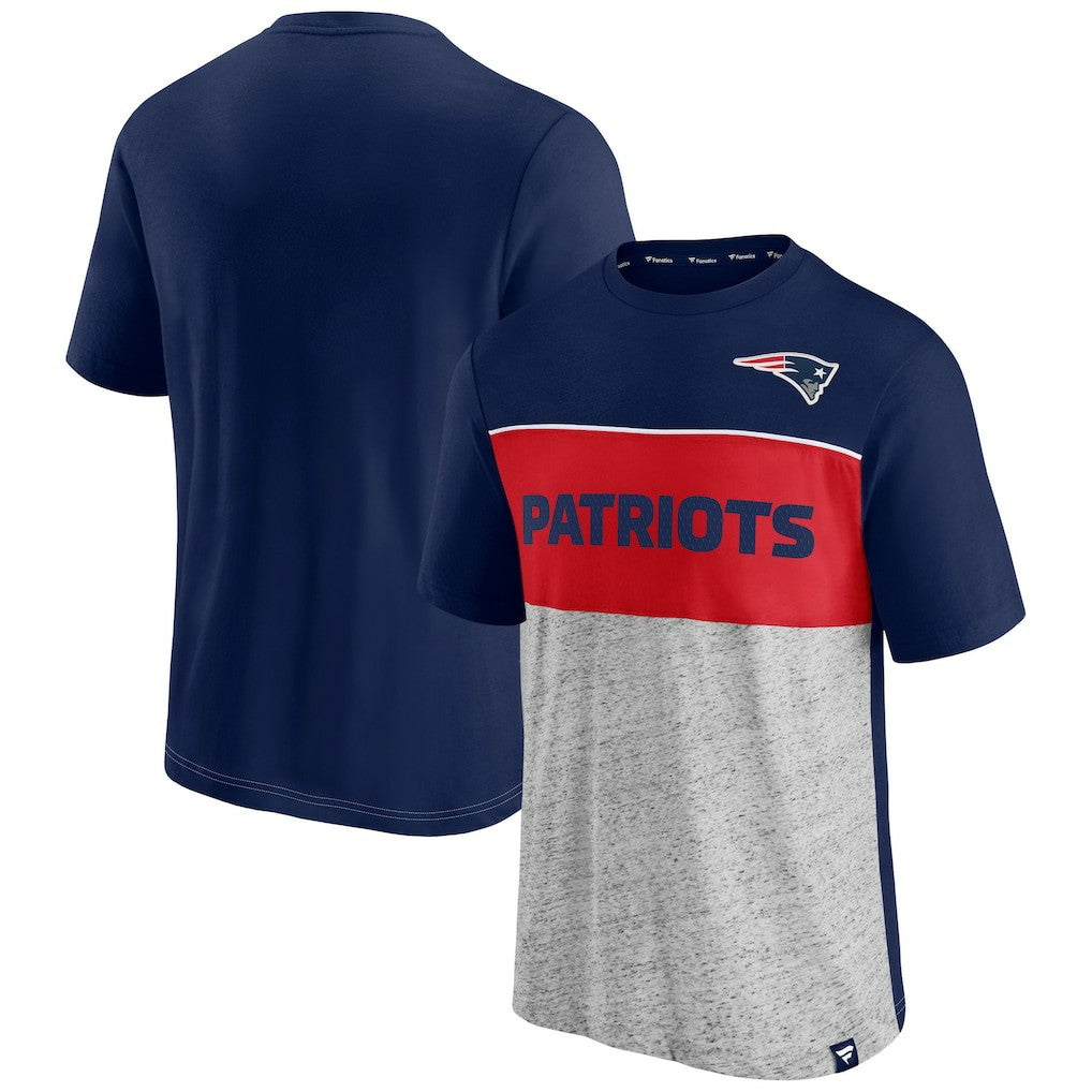 Fanatics New England Patriots Colorblock T-Shirt Navy/Heathered Gray