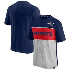 Fanatics New England Patriots Colorblock T-Shirt Navy/Heathered Gray