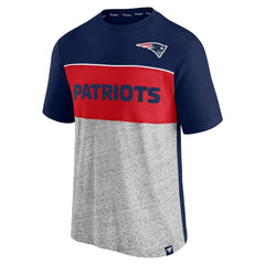 Fanatics New England Patriots Colorblock T-Shirt Navy/Heathered Gray