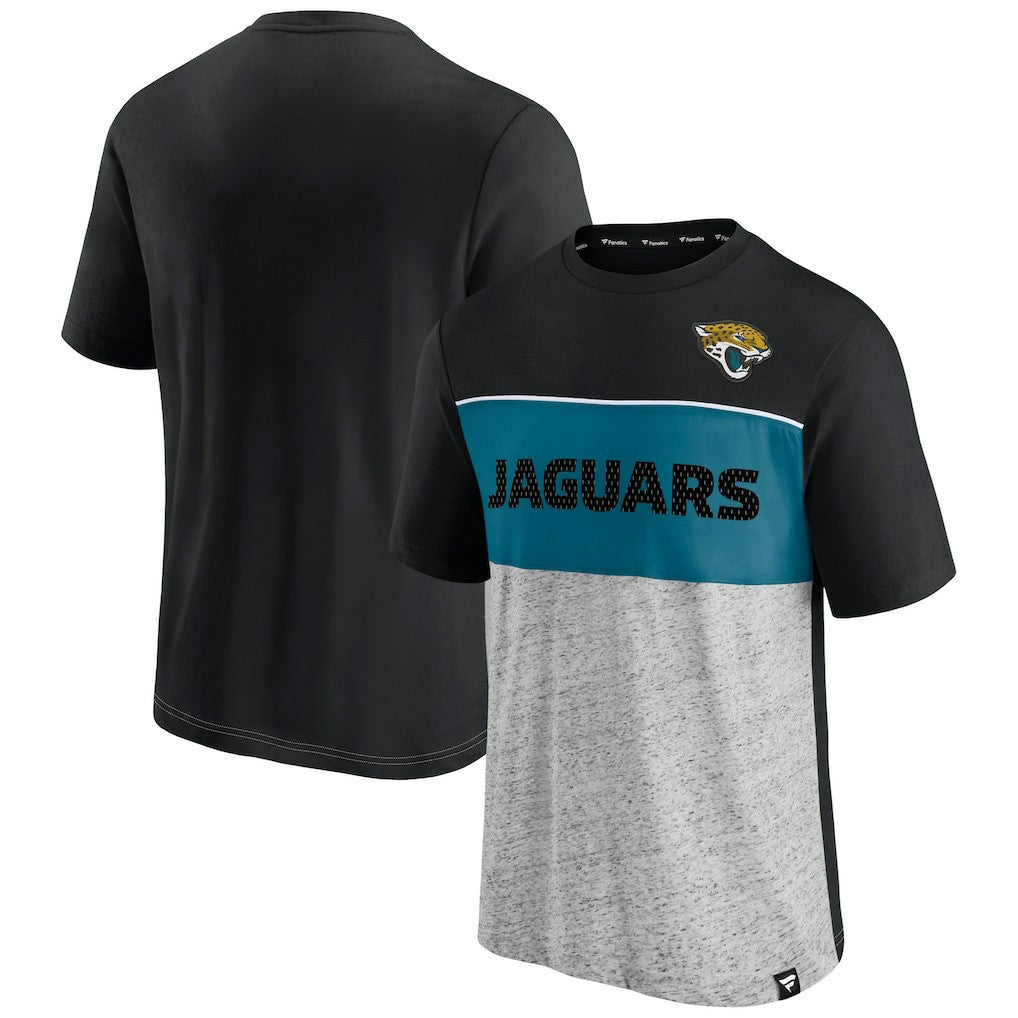 Fanatics Jacksonville Jaguars Colorblock T-Shirt Black/Heathered Gray