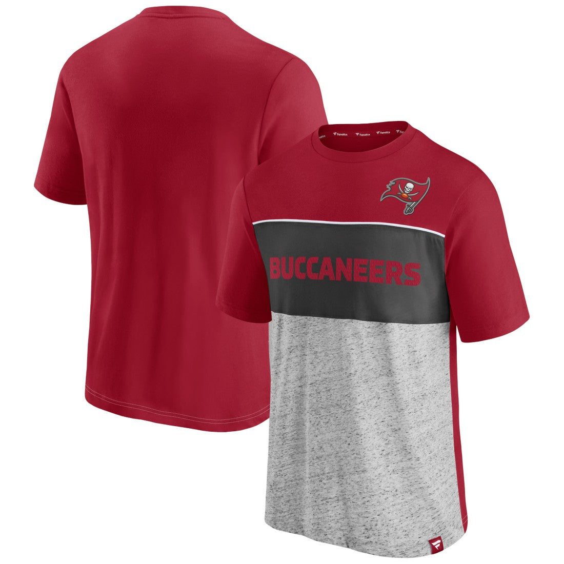 Fanatics Tampa Bay Buccaneers Colorblock T-Shirt Red/Heathered Gray