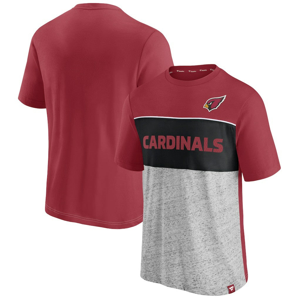 Fanatics Arizona Cardinals Colorblock T-Shirt Cardinal/Heathered Gray