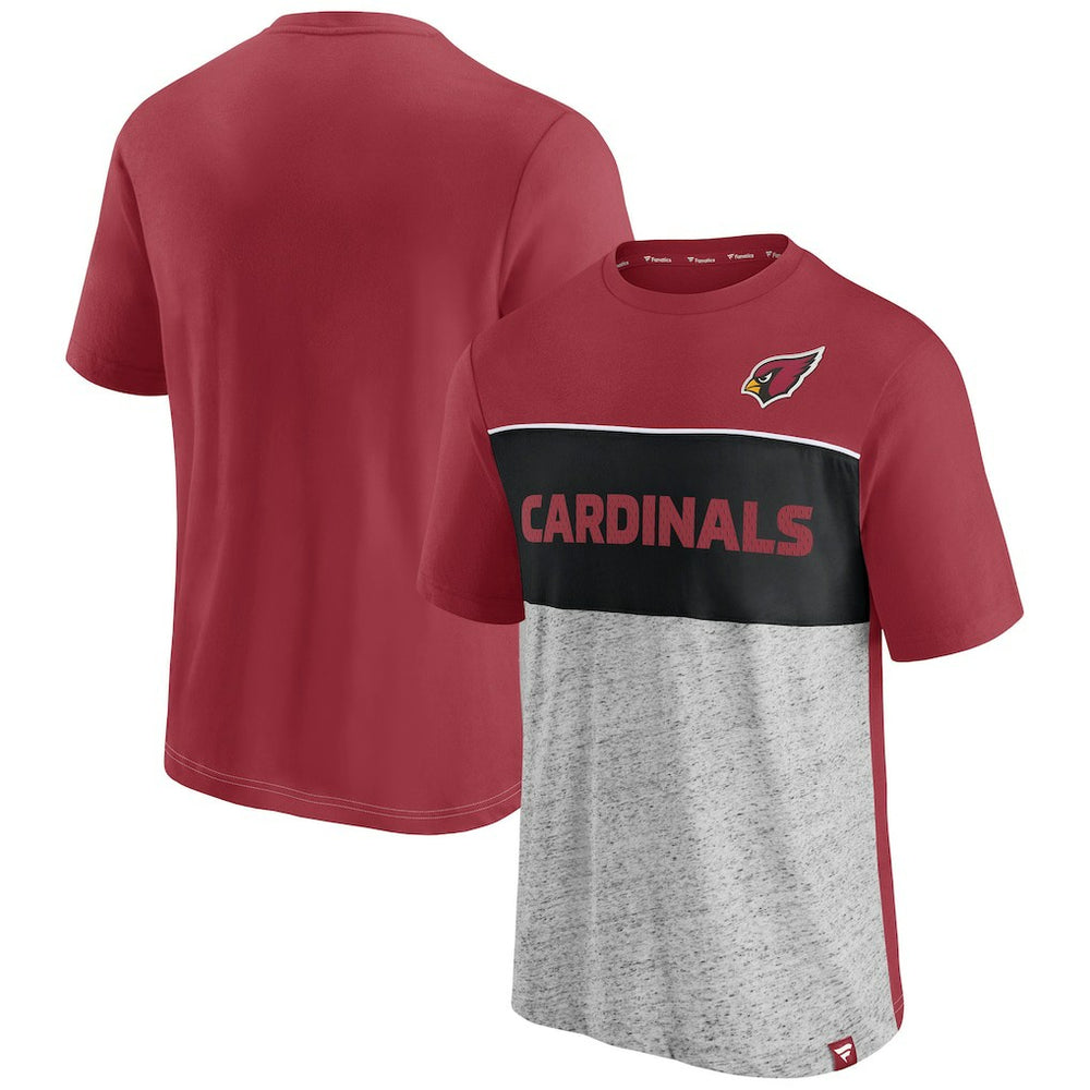 Fanatics Arizona Cardinals Colorblock T-Shirt Cardinal/Heathered Gray