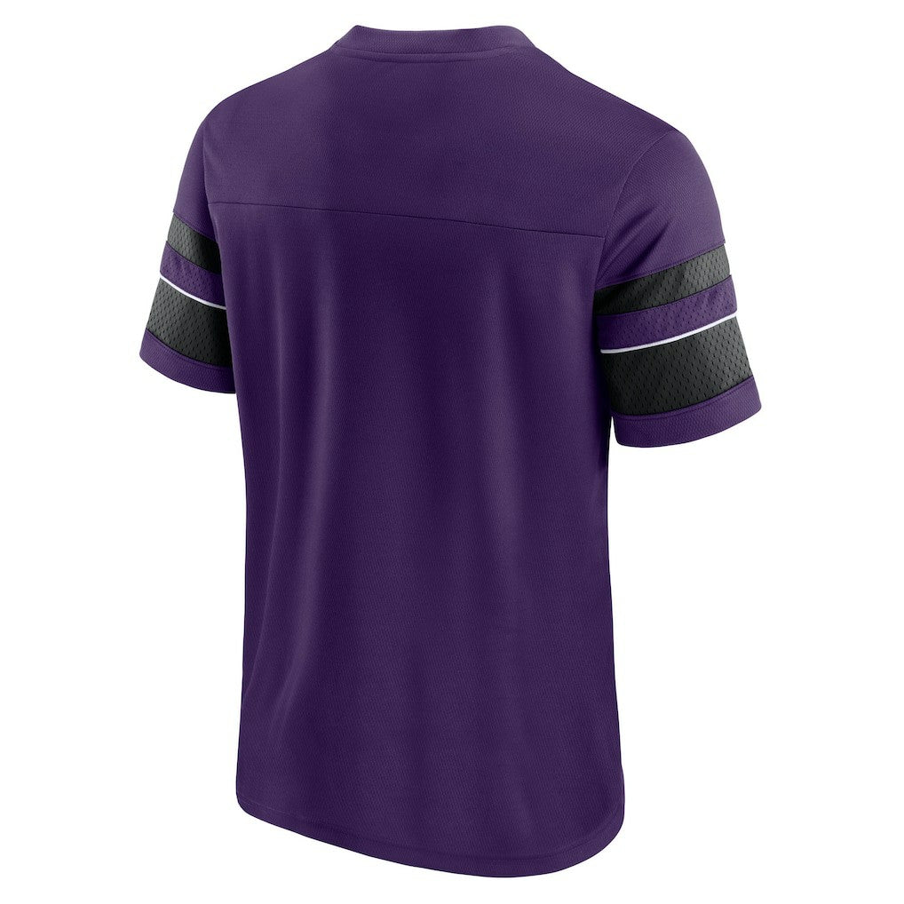Fanatics Baltimore Ravens Textured Hashmark V-Neck T-Shirt Purple
