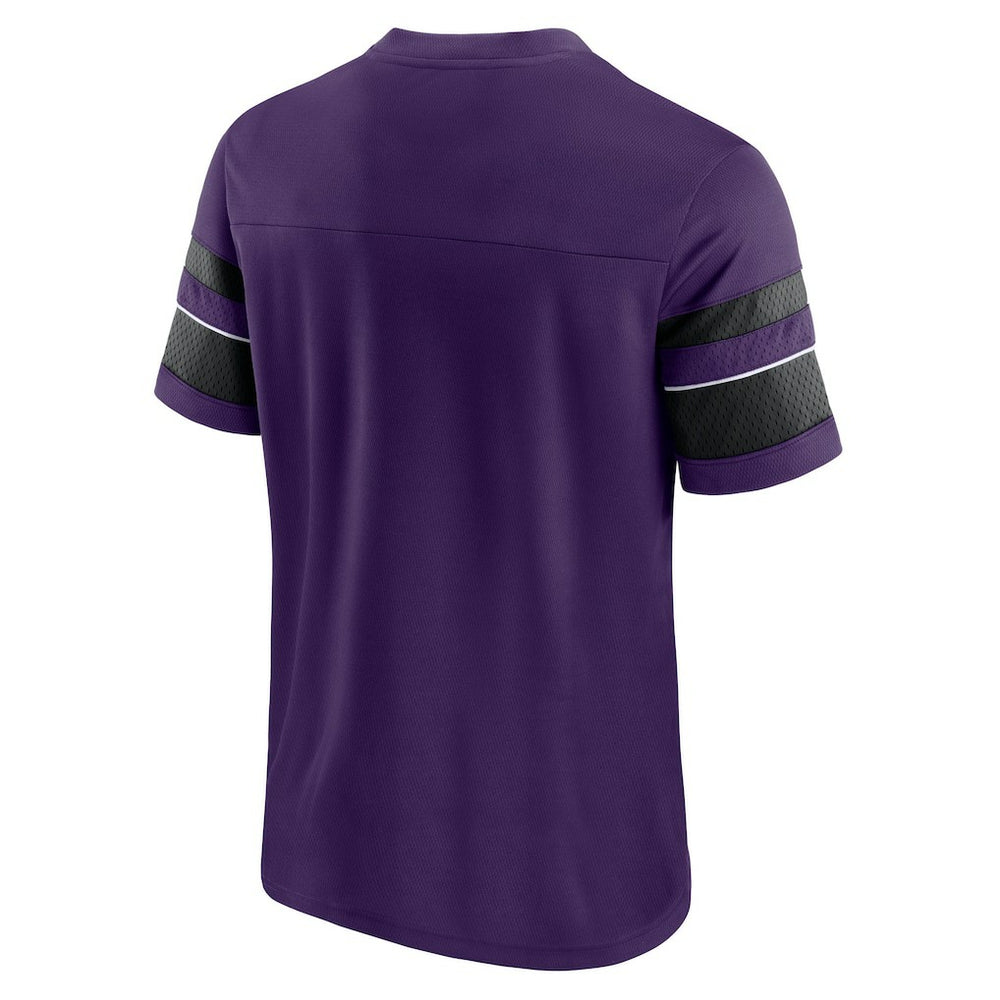 Fanatics Baltimore Ravens Textured Hashmark V-Neck T-Shirt Purple