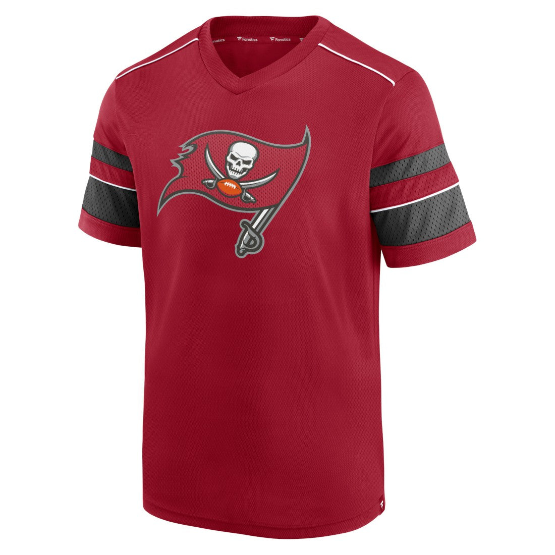 Fanatics Tampa Bay Buccaneers Textured Hashmark V-Neck T-Shirt Red