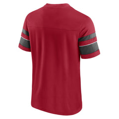 Fanatics Tampa Bay Buccaneers Textured Hashmark V-Neck T-Shirt Red