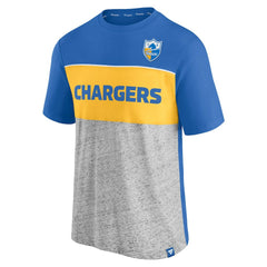 Fanatics Los Angeles Chargers Throwback Colorblock T-Shirt Powder Blue/Heathered Gray