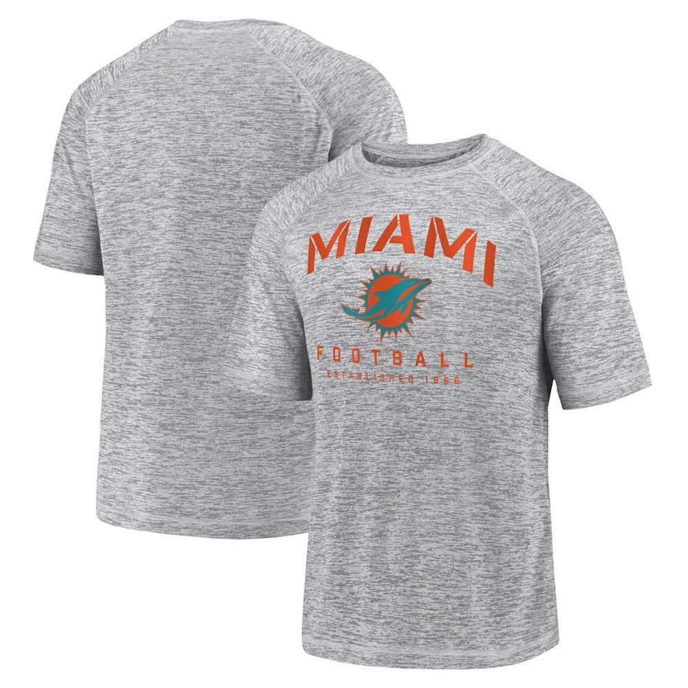 Fanatics Miami Dolphins Shade Battle Ready Raglan Space-Dye T-Shirt Gray