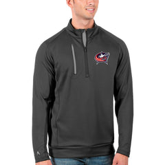 Columbus Blue Jackets Antigua Generation Quarter-Zip Pullover Jacket - Charcoal/Silver - NHL 4126537