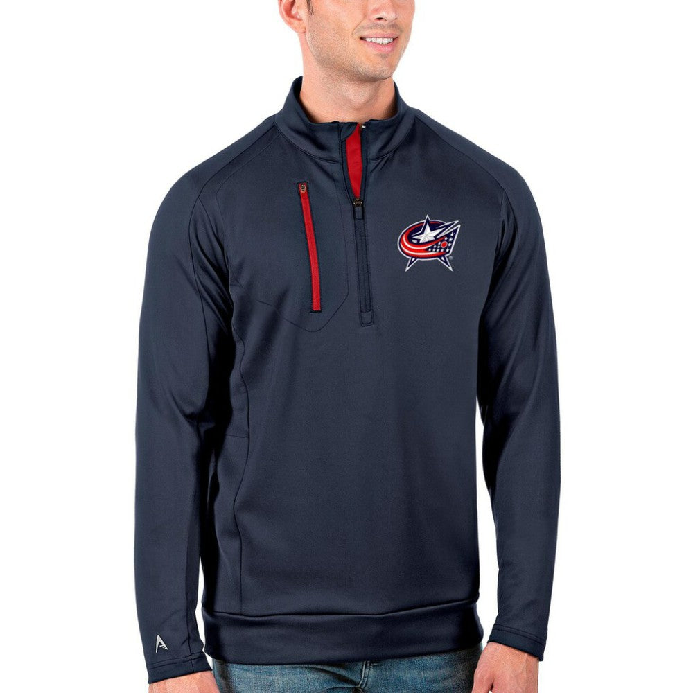 Columbus Blue Jackets Antigua Generation Quarter-Zip Pullover Jacket - Navy/Red - NHL 4126538
