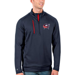 Columbus Blue Jackets Antigua Generation Quarter-Zip Pullover Jacket - Navy/Red - NHL 4126538