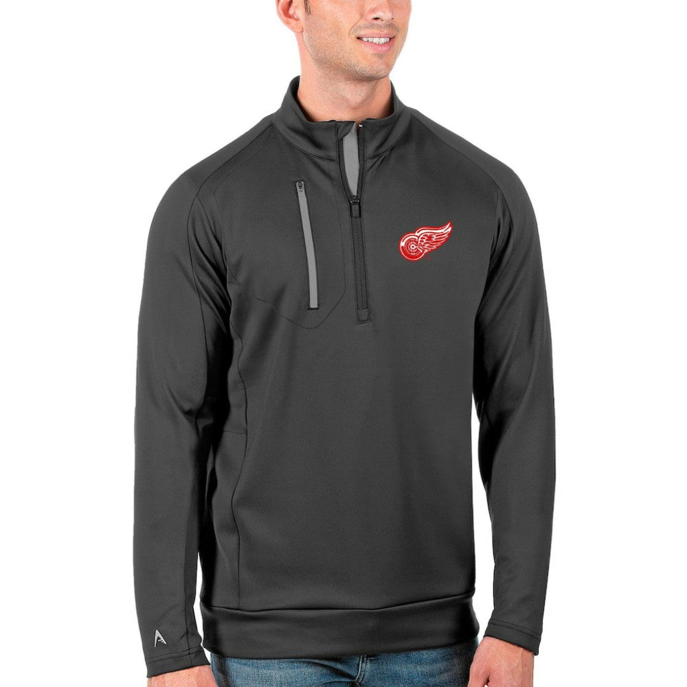 Detroit Red Wings Antigua Generation Quarter-Zip Pullover Jacket - Charcoal/Silver - NHL 4126546