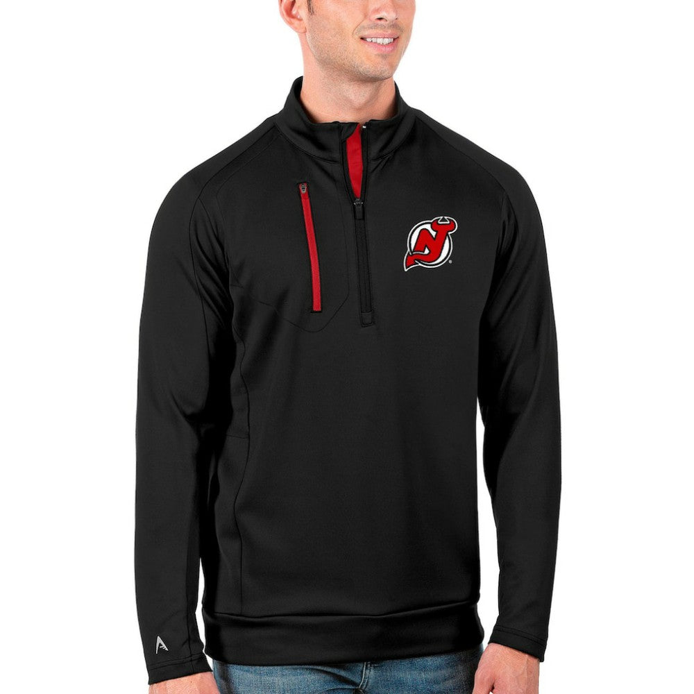 New Jersey Devils Antigua Generation Quarter-Zip Pullover Jacket - Black/Red - NHL 4126569