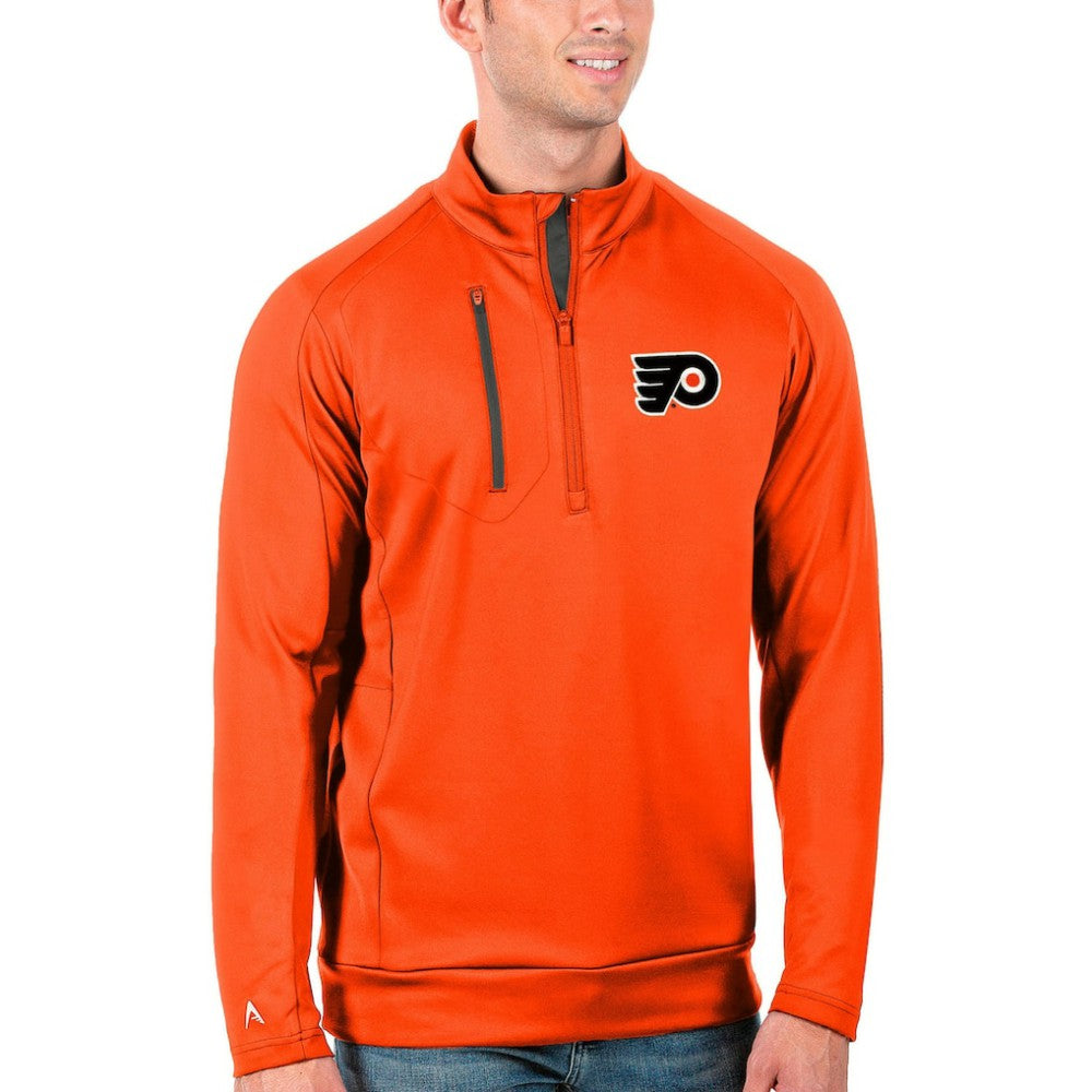 Philadelphia Flyers Antigua Generation Quarter-Zip Pullover Jacket - Orange/Charcoal - NHL 4126587