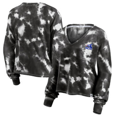 Chicago White Sox Fanatics Women's Tie-Dye V-Neck Pullover Cropped Tee - White/Black - Fanatics on Sale