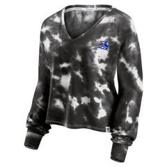 Chicago White Sox Fanatics Women's Tie-Dye V-Neck Pullover Cropped Tee - White/Black - Fanatics on Sale