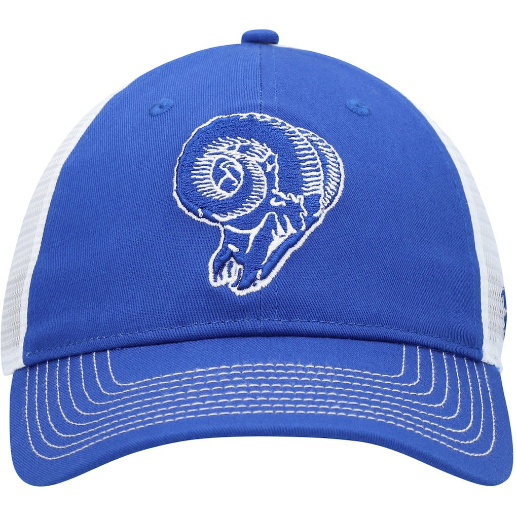 Fanatics Los Angeles Rams Fundamental Vintage Trucker Unstructured Adjustable Hat Royal/White