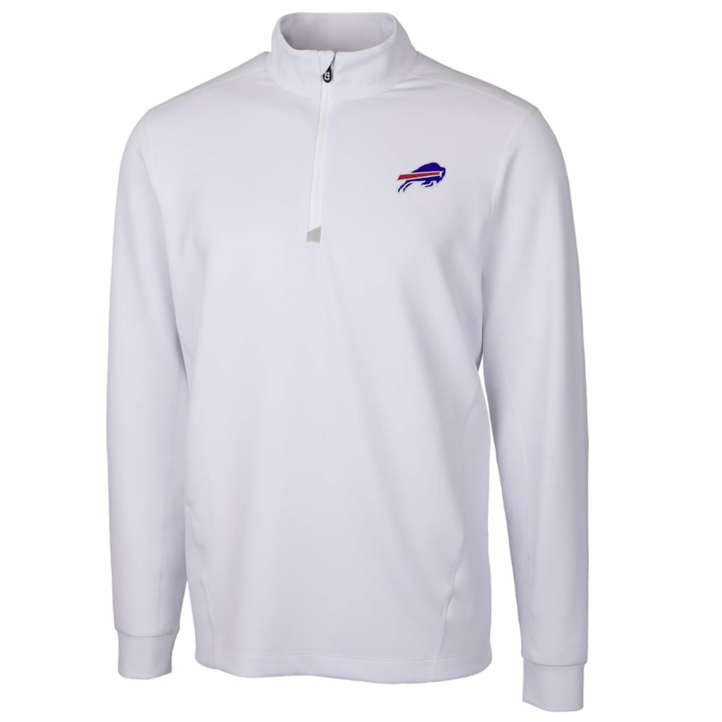 Buffalo Bills Cutter & Buck Traverse Quarter-Zip Pullover Jacket White