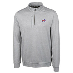 Buffalo Bills Cutter & Buck Big & Tall Stealth DryTec Quarter-Zip Pullover Jacket Heathered Gray