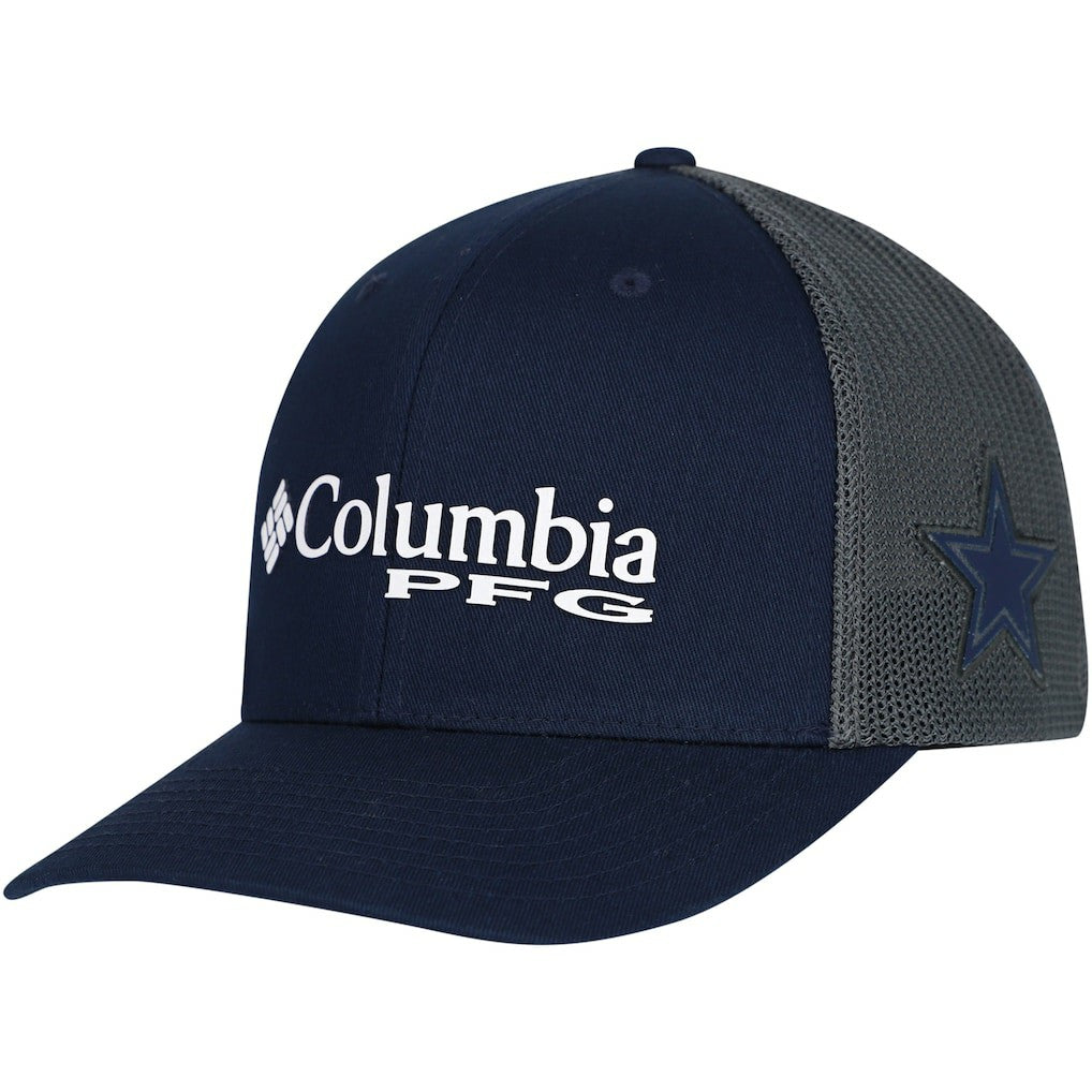 Columbia Dallas Cowboys PFG Mesh Snapback Hat Navy