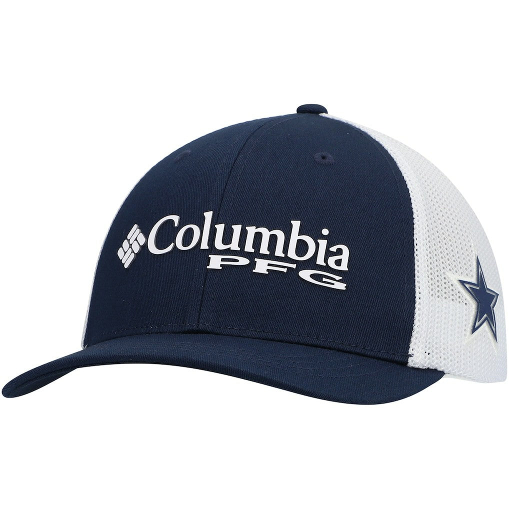 Columbia Dallas Cowboys Youth PFG Mesh Snapback Hat Navy