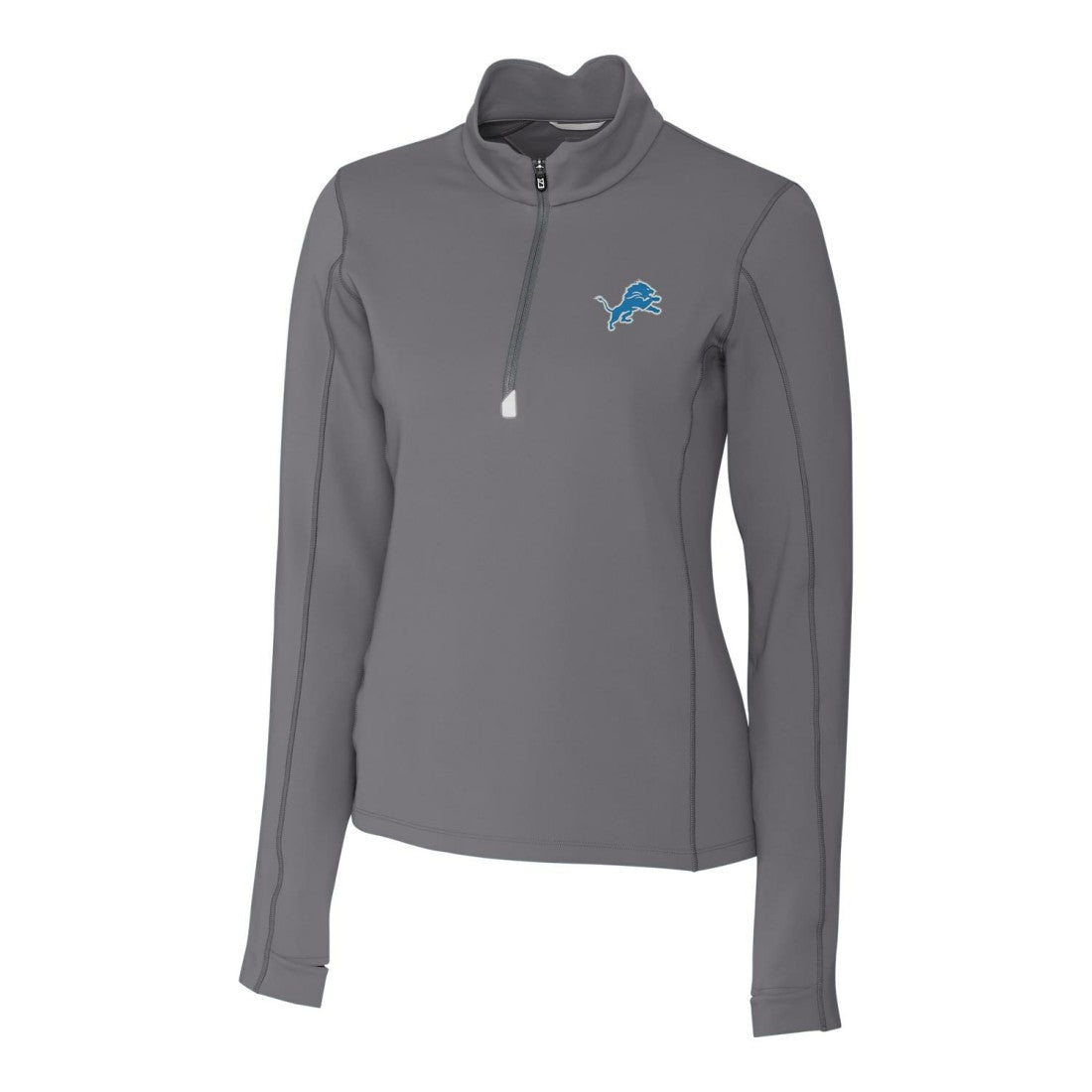 Detroit Lions Cutter & Buck Women's Traverse Half-Zip Pullover Jacket Gray