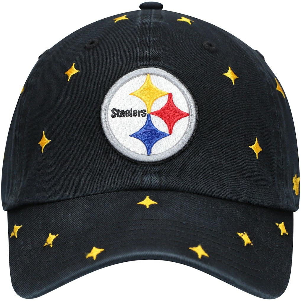 47 brand Pittsburgh Steelers '47 Women's Confetti Clean Up Adjustable Hat Black/Gold