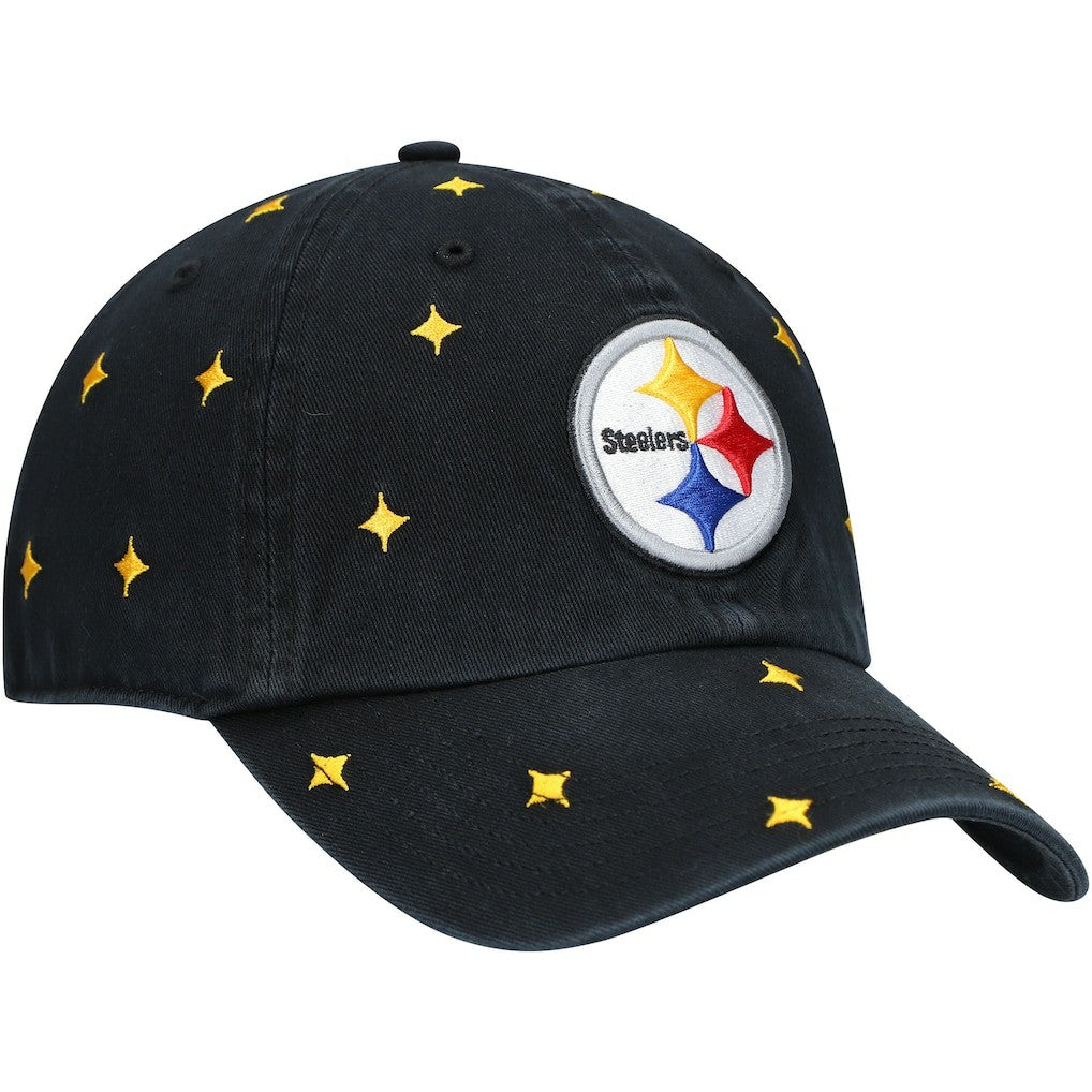 47 brand Pittsburgh Steelers '47 Women's Confetti Clean Up Adjustable Hat Black/Gold