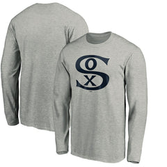 Chicago White Sox Cooperstown Collection Huntington Logo Long Sleeve T-Shirt - Heathered Gray - MLB Discount