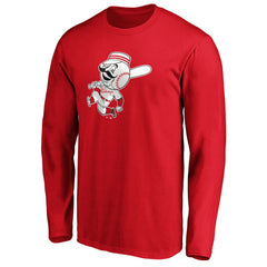 Cincinnati Reds Cooperstown Collection Huntington Logo Long Sleeve T-Shirt - Red - MLB Sale