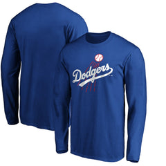 Los Angeles Dodgers Cooperstown Collection Huntington Logo Long Sleeve T-Shirt - Royal - MLB Discount